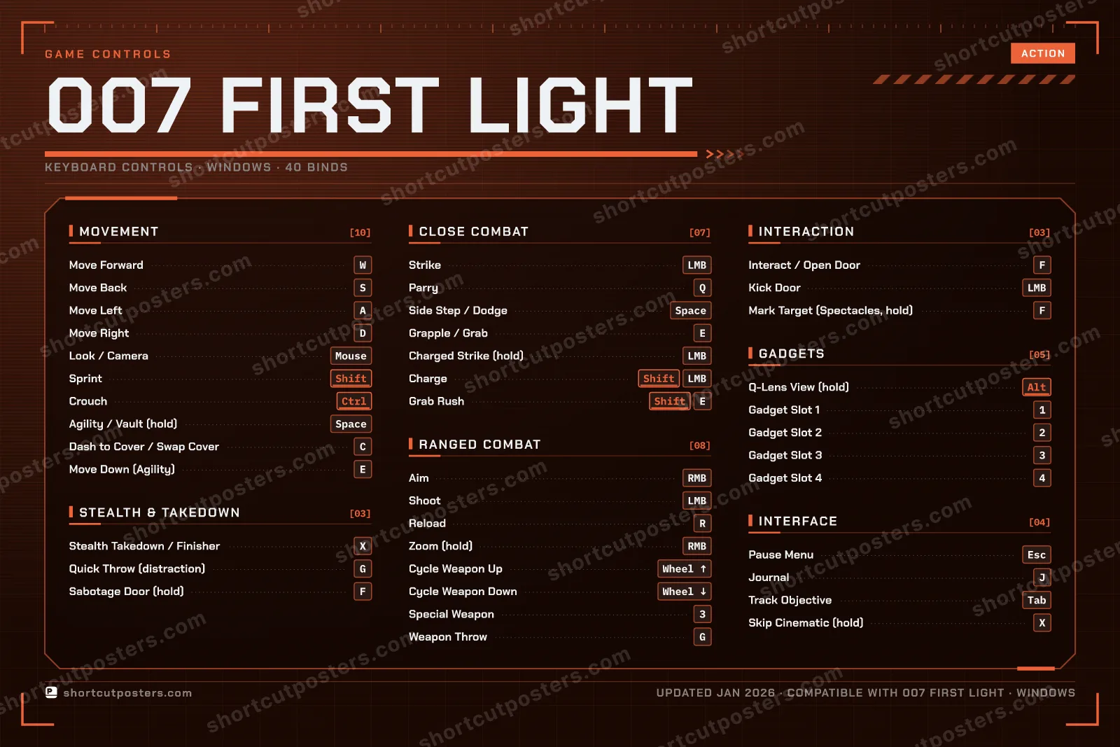 007 First Light controls poster preview