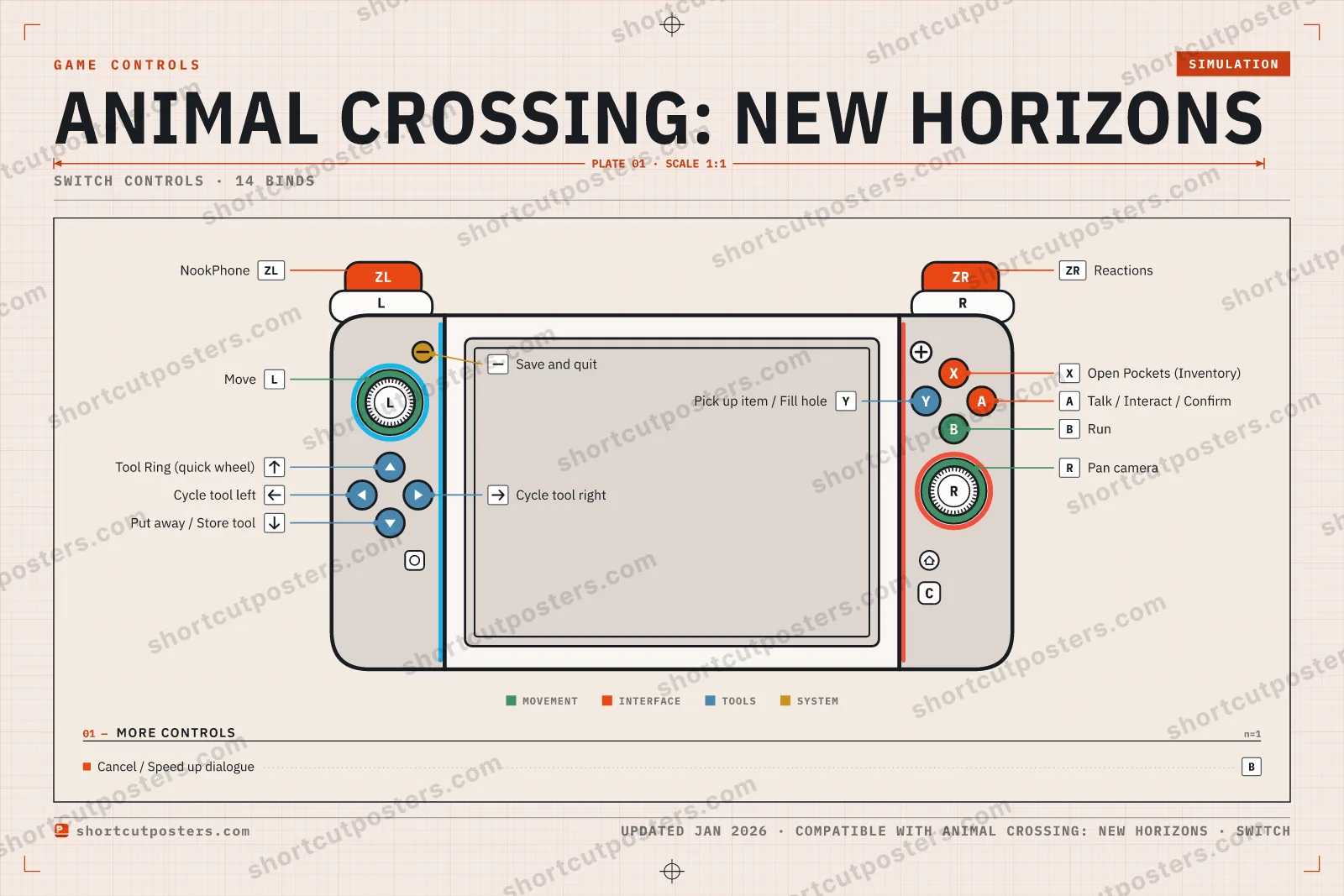 Animal Crossing: New Horizons controller poster preview
