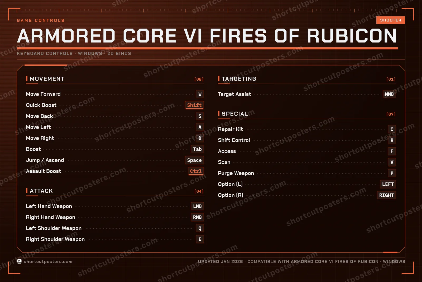 ARMORED CORE VI FIRES OF RUBICON controls poster preview