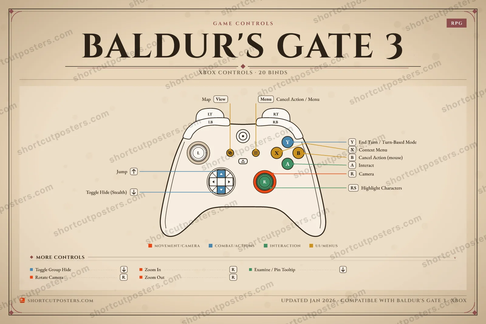 Baldur's Gate 3 controller poster preview