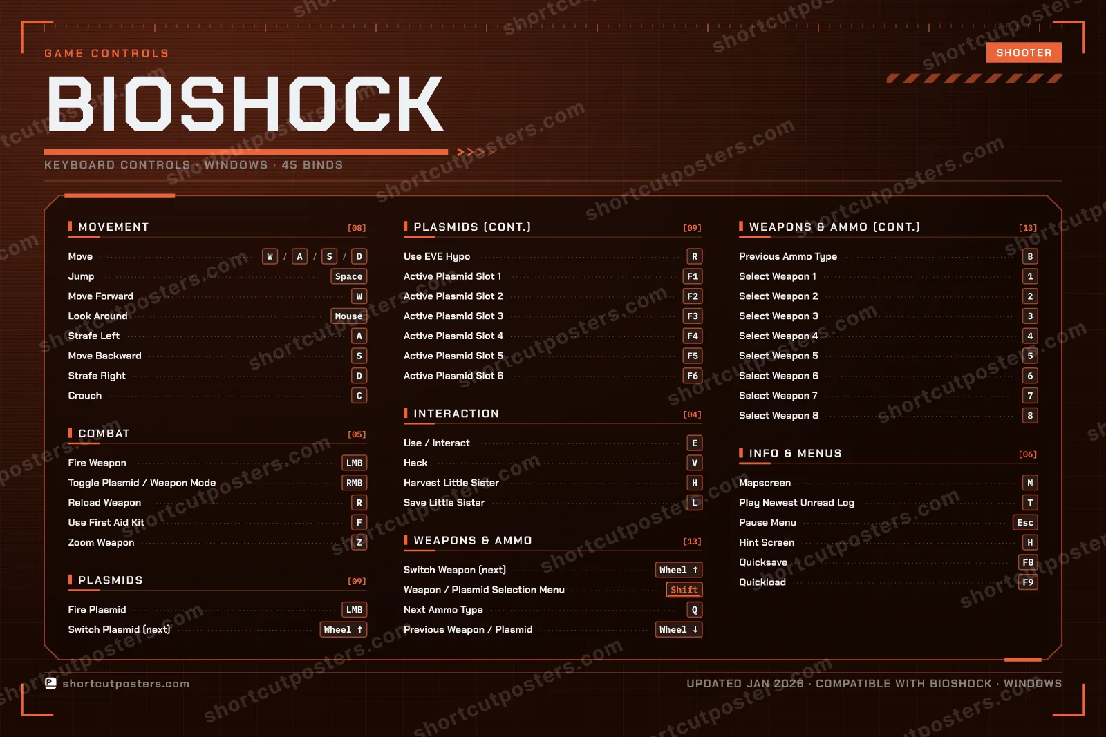 BioShock controls poster preview