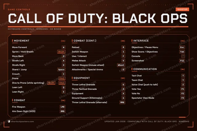 Call of Duty: Black Ops controls poster preview