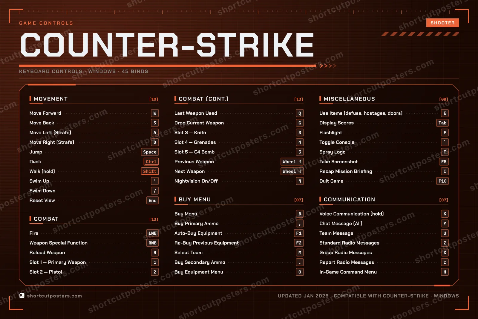 Counter-Strike controls poster preview