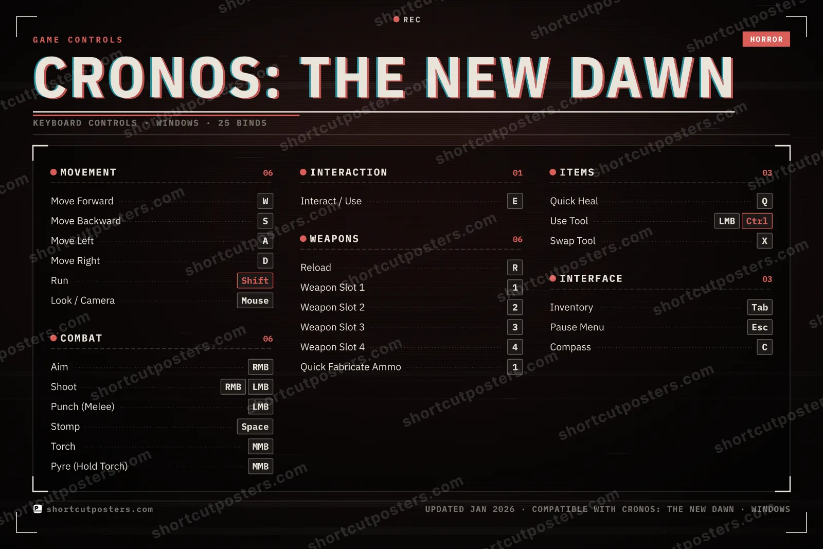 Cronos: The New Dawn controls poster preview