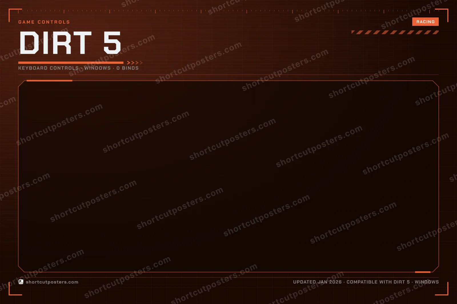 DIRT 5 controls poster preview