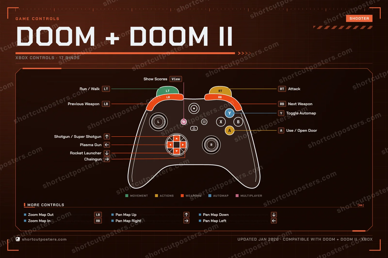 DOOM + DOOM II controller poster preview