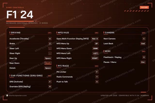 F1 24 controls poster preview