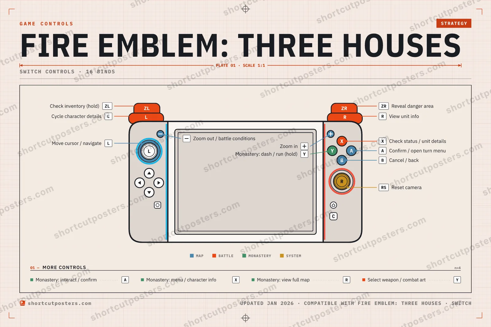 Fire Emblem: Three Houses controller poster preview