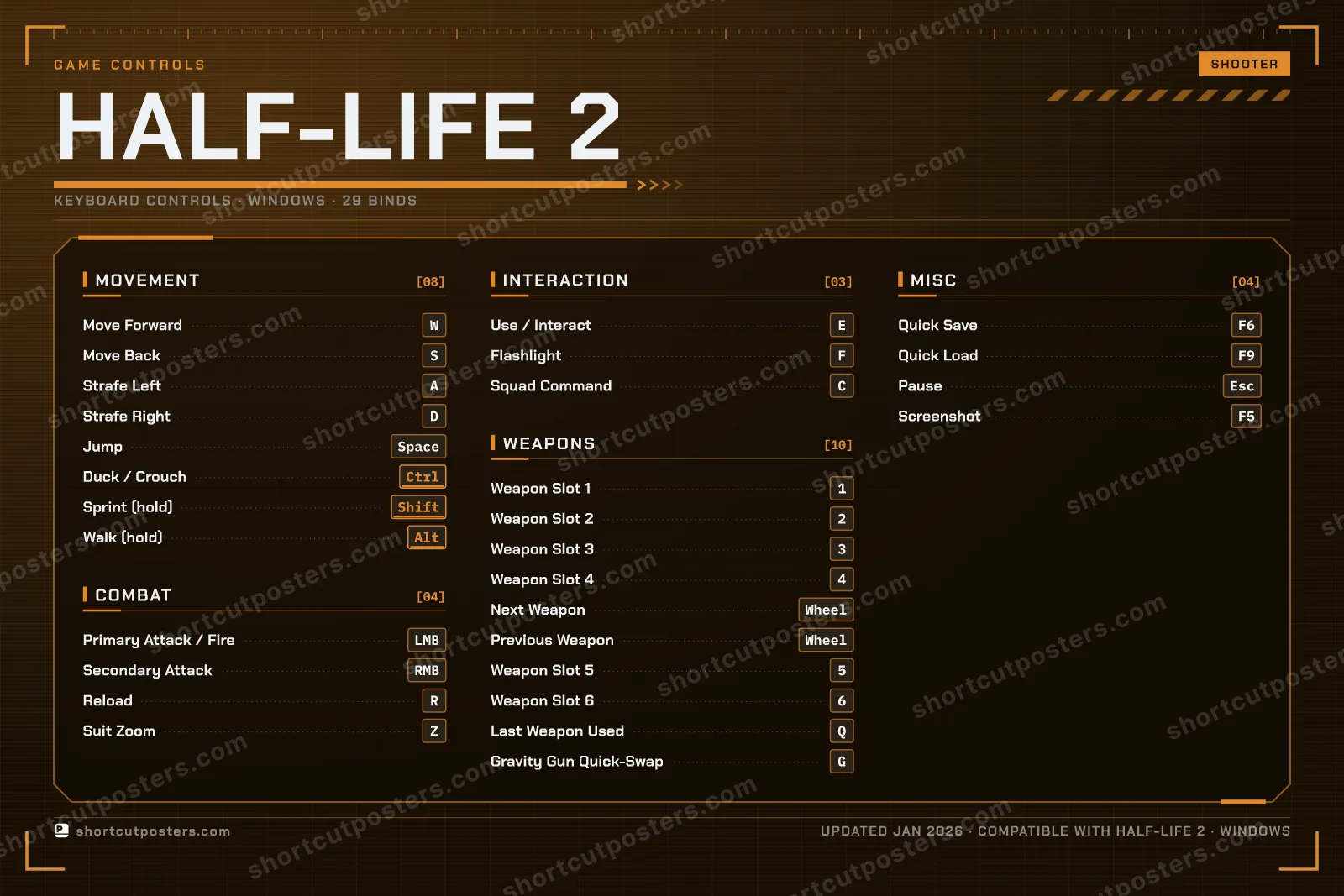 Half-Life 2 controls poster preview