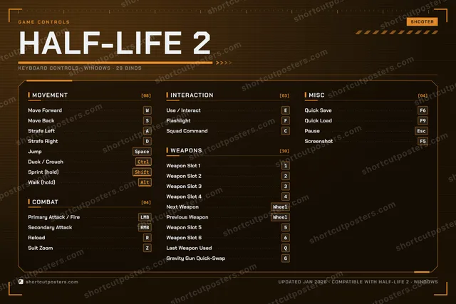 Half-Life 2 controls poster preview