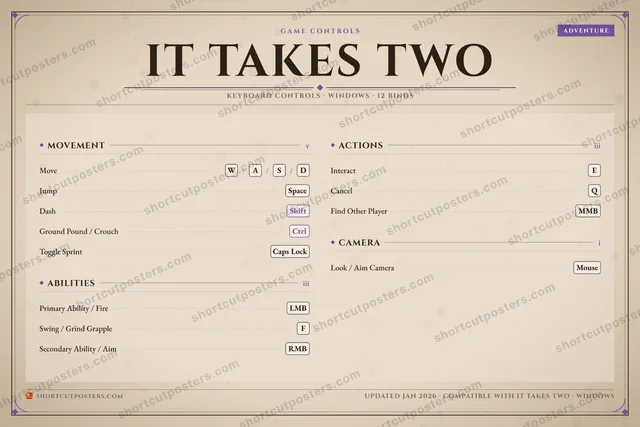 It Takes Two controls poster preview