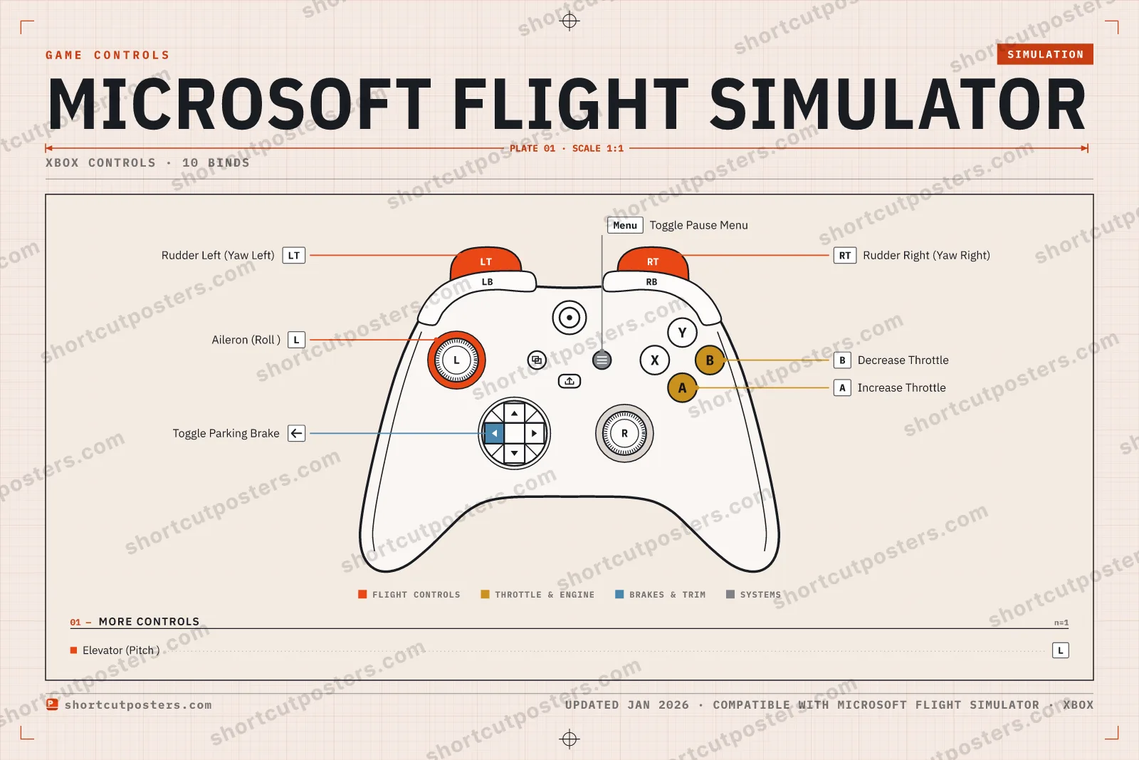 Microsoft Flight Simulator controller poster preview