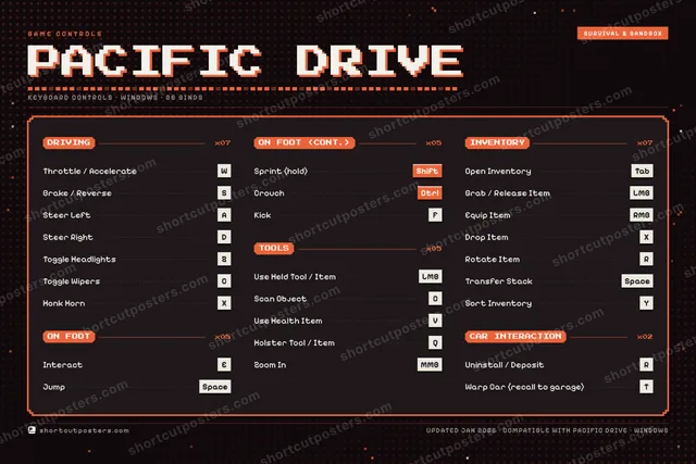 Pacific Drive controls poster preview