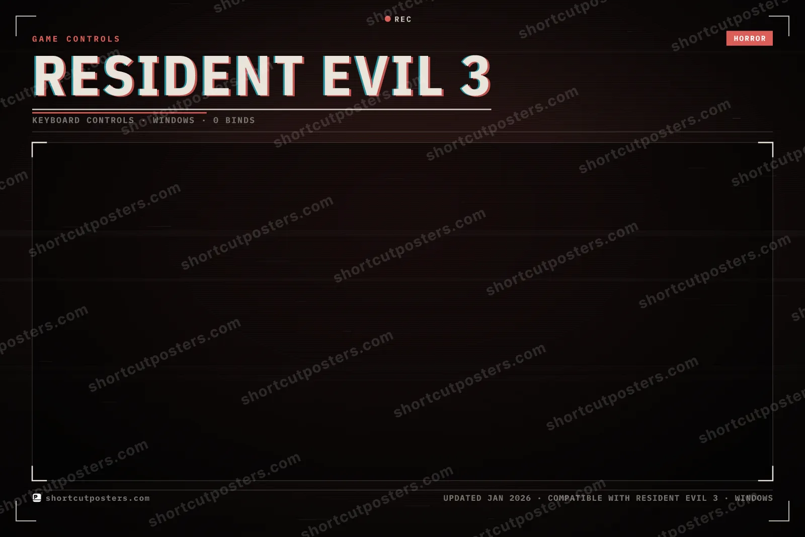 Resident Evil 3 controls poster preview