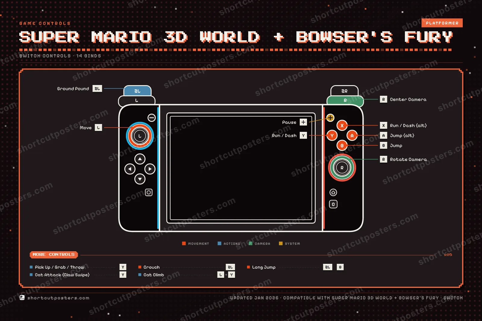 Super Mario 3D World + Bowser's Fury controller poster preview
