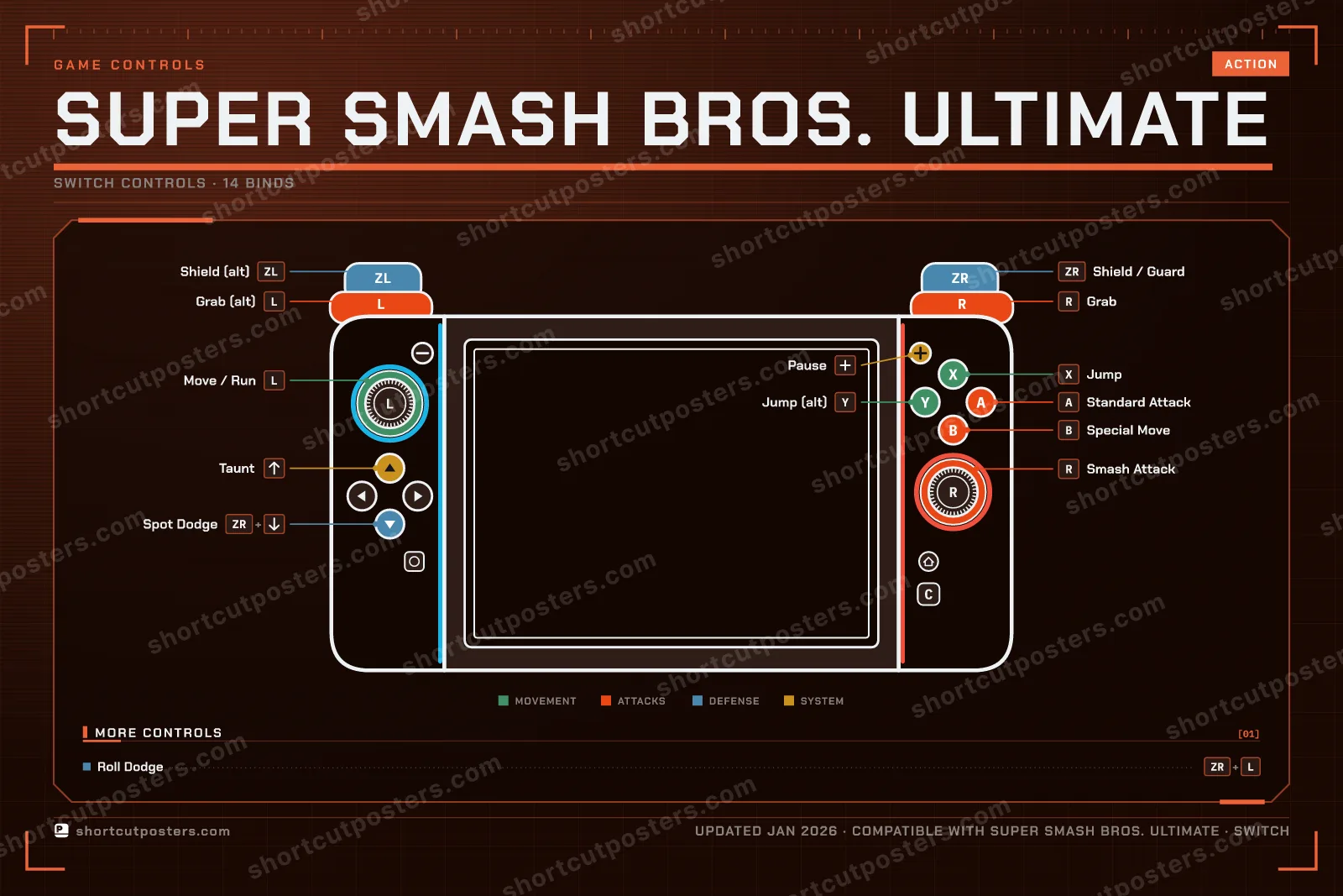 Super Smash Bros. Ultimate controller poster preview