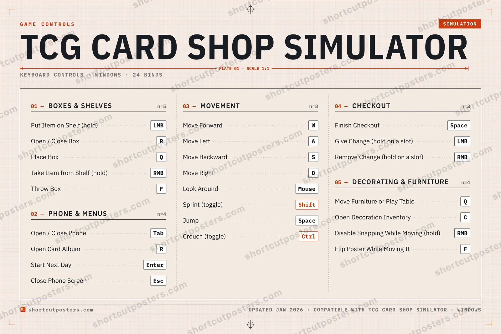 TCG Card Shop Simulator controls poster preview