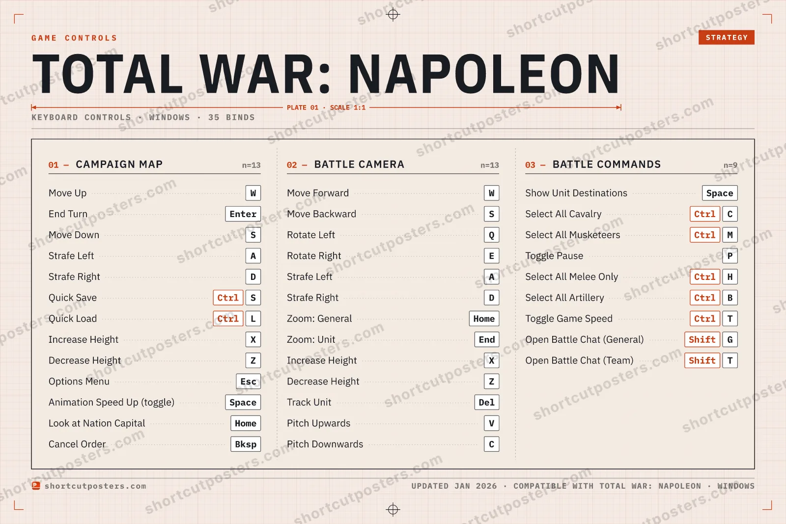 Total War: NAPOLEON controls poster preview