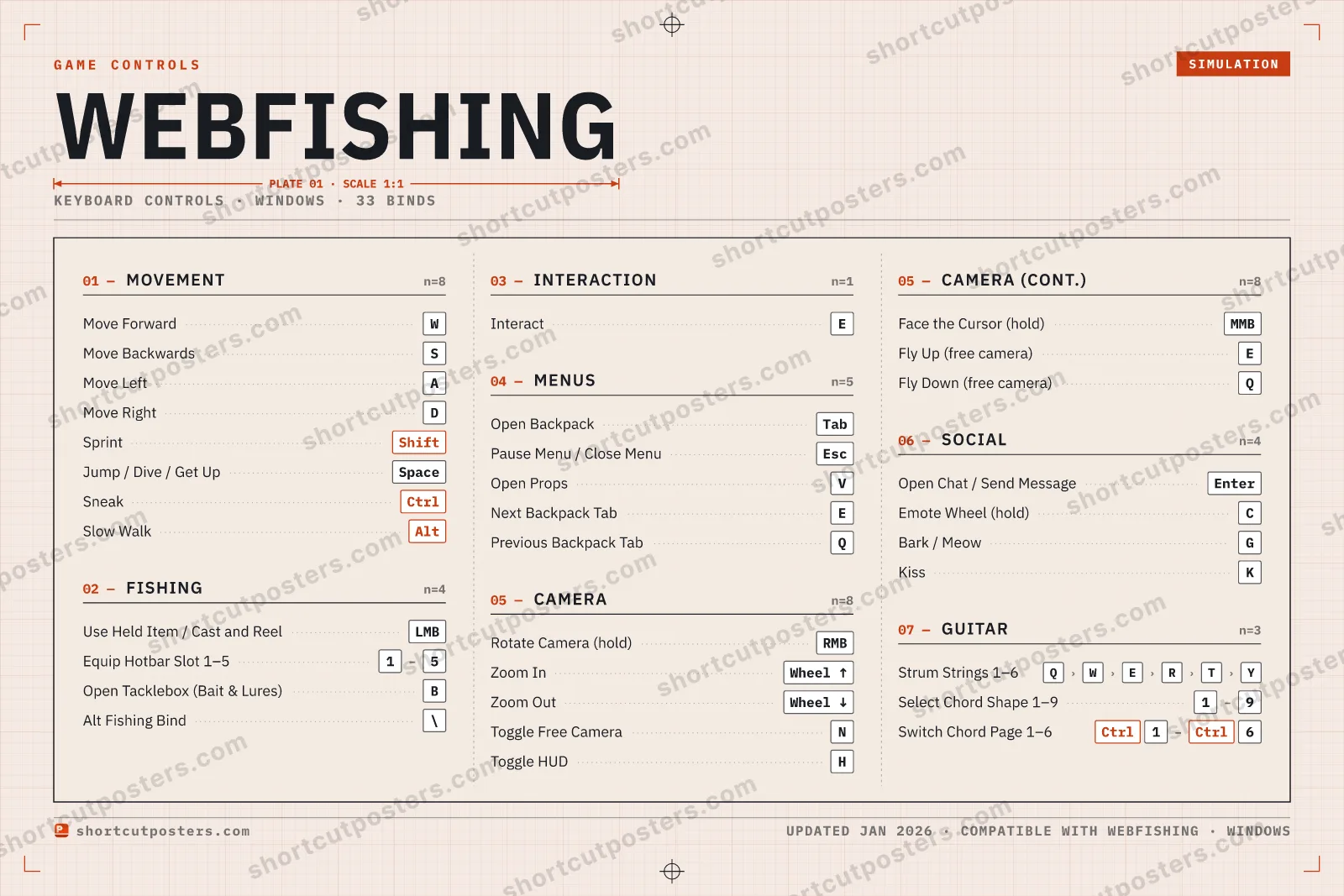 WEBFISHING controls poster preview